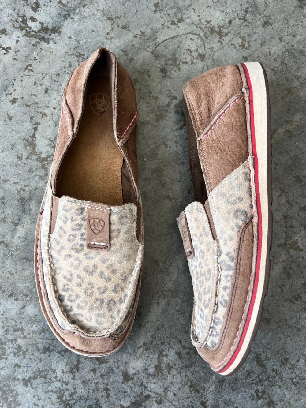 Ariat Cruiser Leopard Print Suede Slip On Loafers Women's Size 8.5B